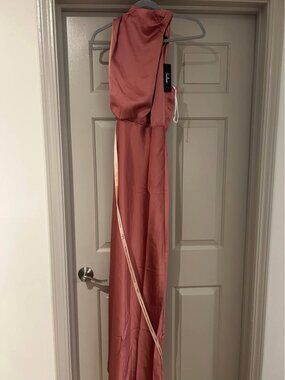 outstanding elegance sage green satin surplice maxi dress Amour Sage Satin Maxi Dress - US 12 main image 1